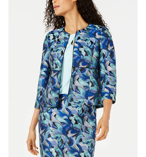 Kasper Petite Jacquard Flyaway Jacket